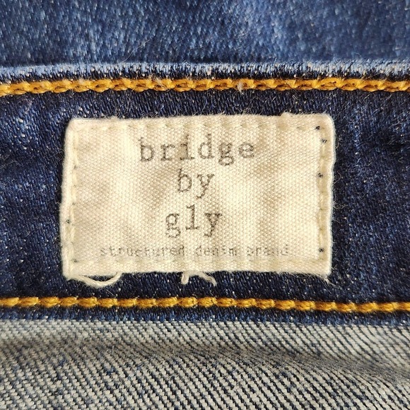 Bridge By Gly Womens Ankle Skinny Jeans 27 Mid Rise Dark Wash Raw Hem Distressed - Picture 5 of 9